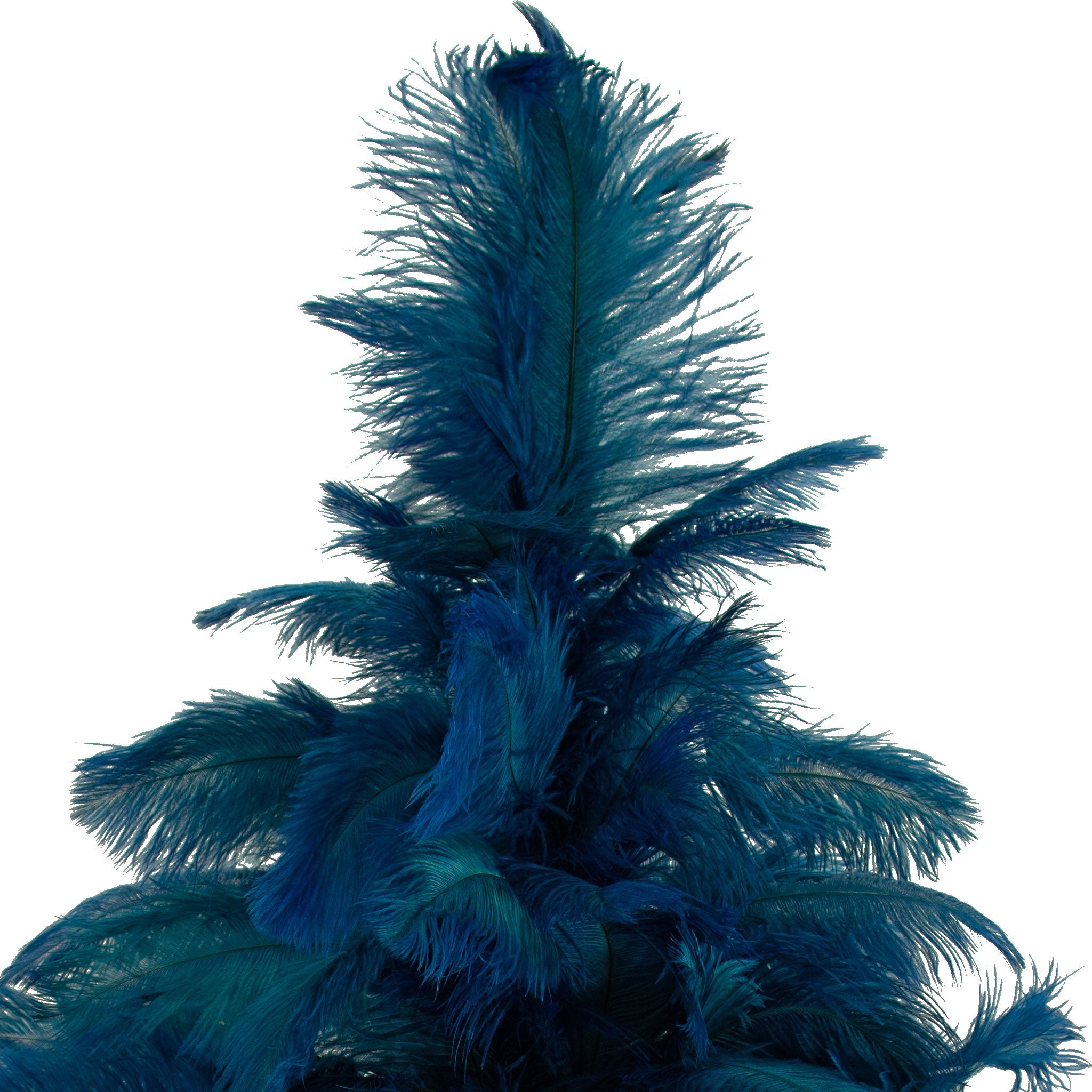 Blue Colored Ostrich Feather Christmas Trees
